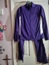 Augusta Sportswear Tracksuit Jacket Pants Purple Violet Womens Size Medium