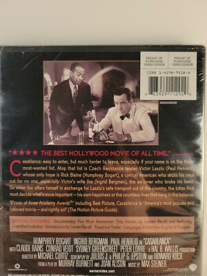 Casablanca DVD: Drama Humphrey Bogart, Ingrid Bergman 1942 Film