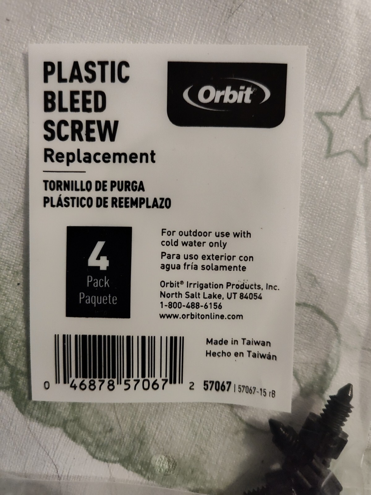 16 Orbit 57067 Sprinkler Valve Bleed Screws.4 Packages. for sale online