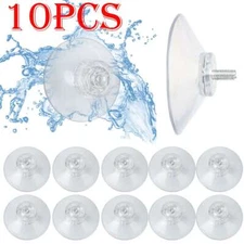 10PCS Strong Suction Cups with Screw Rod 1.8" Clear For Kitchen Glass Window