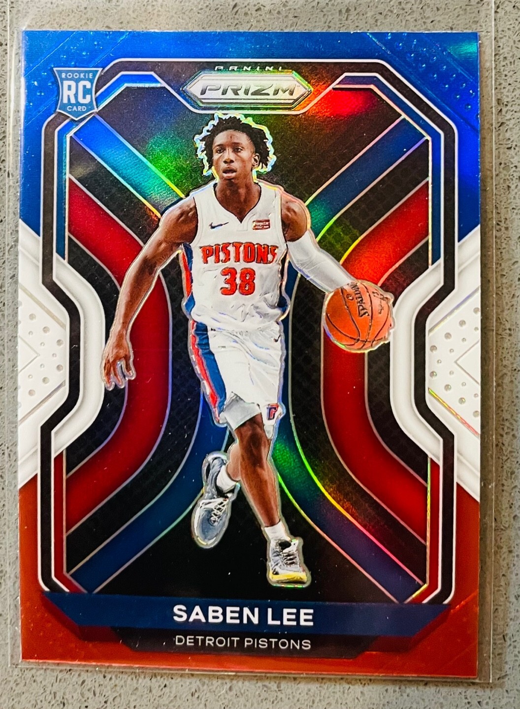 2020-21 Panini Prizm Basketball NBA #261 Saben Lee Red White Blue Pistons Card