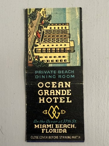 Cubierta de colección Matchbook Miami Beach Florida Ocean Grande Hotel años 50 - Imagen 2 de 2