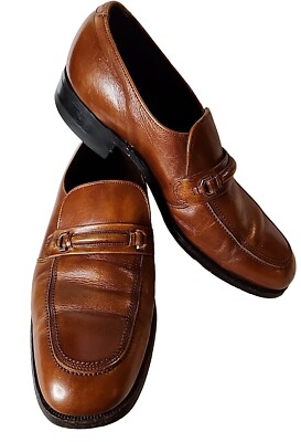 Florsheim Mens Brown Leather Dress Work Shoes 8D Slip On 