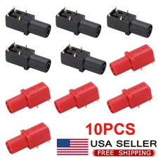 10Pcs 4mm Gold-Plated Female Banana Jack Right Angle PCB Mount Sockets Connector