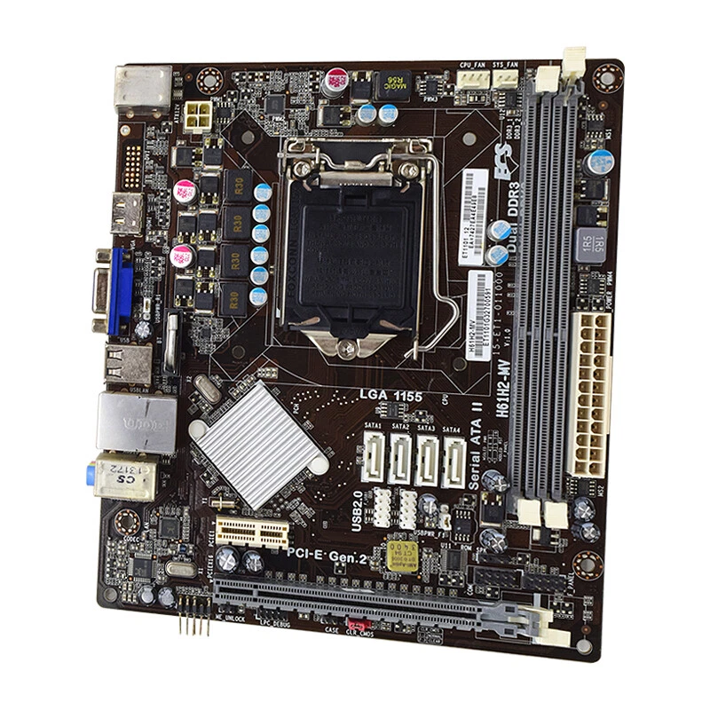 ECS H61H2-MV Motheboard mATX Intel H61 LGA1155 DDR3 16GB SATA2 VGA PCI-E 3.0+I/O - Image 3 of 4
