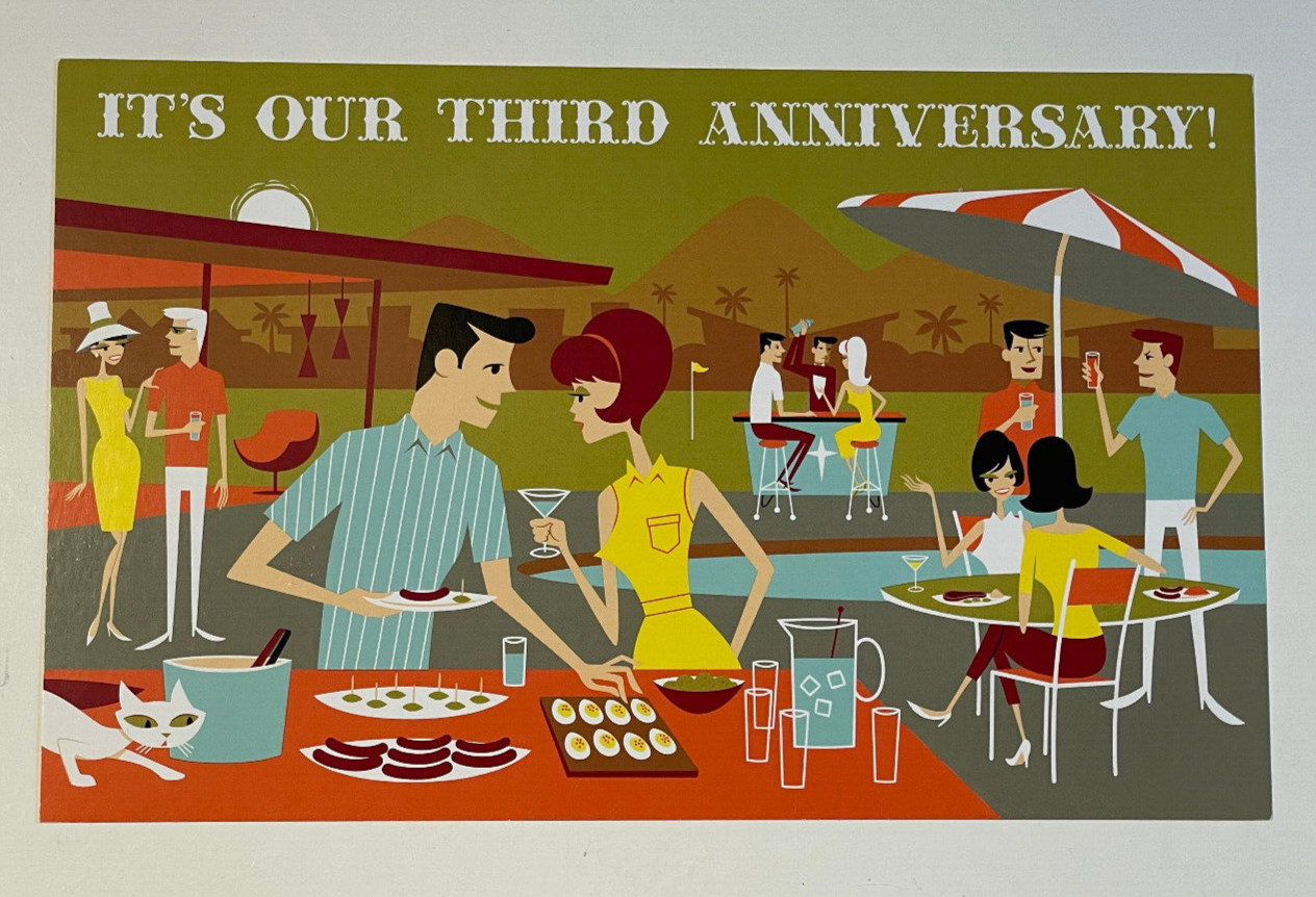 SHAG Josh Agle Daiquiris & Deviled Eggs Handbill Print Art Promo Ad Palm Springs