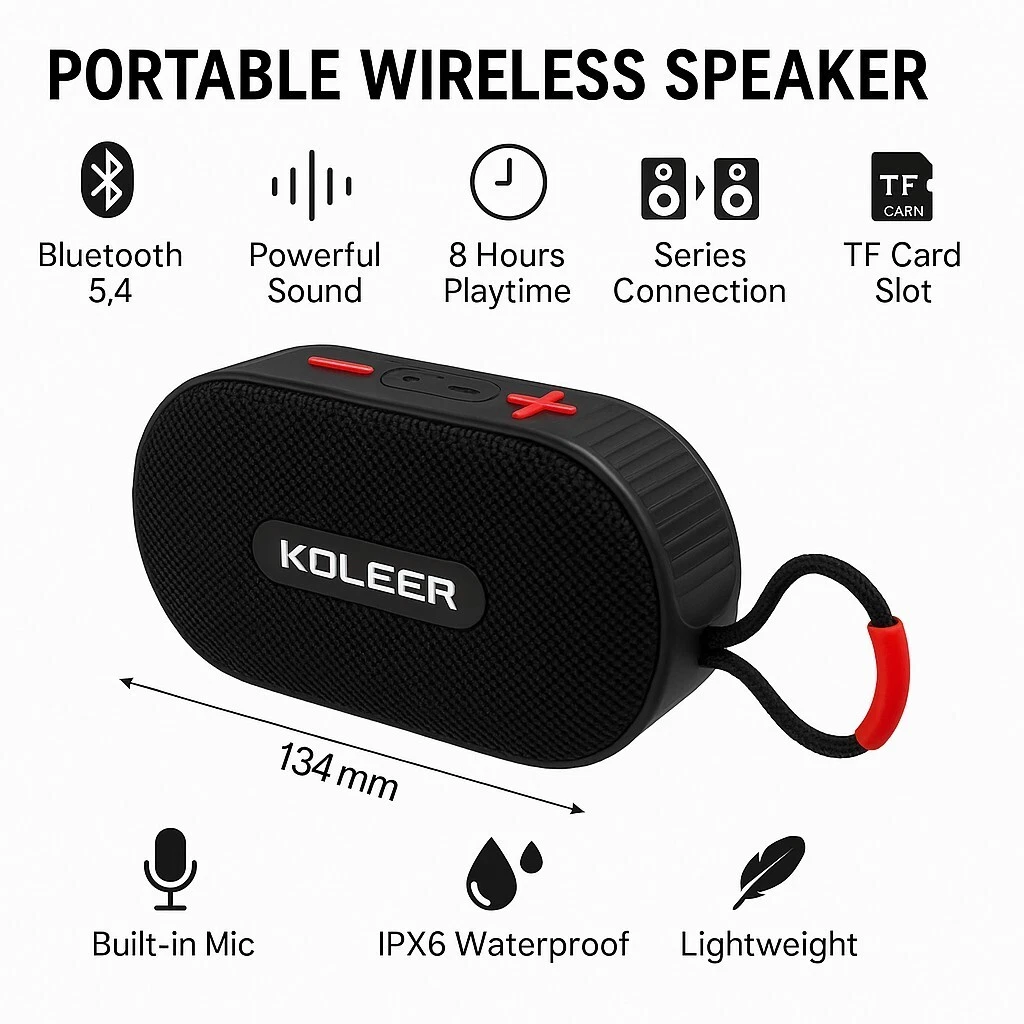 Mini Portable Bluetooth Speaker – Wireless TWS Speaker with FM Radio & 8H Play - Picture 8 of 53