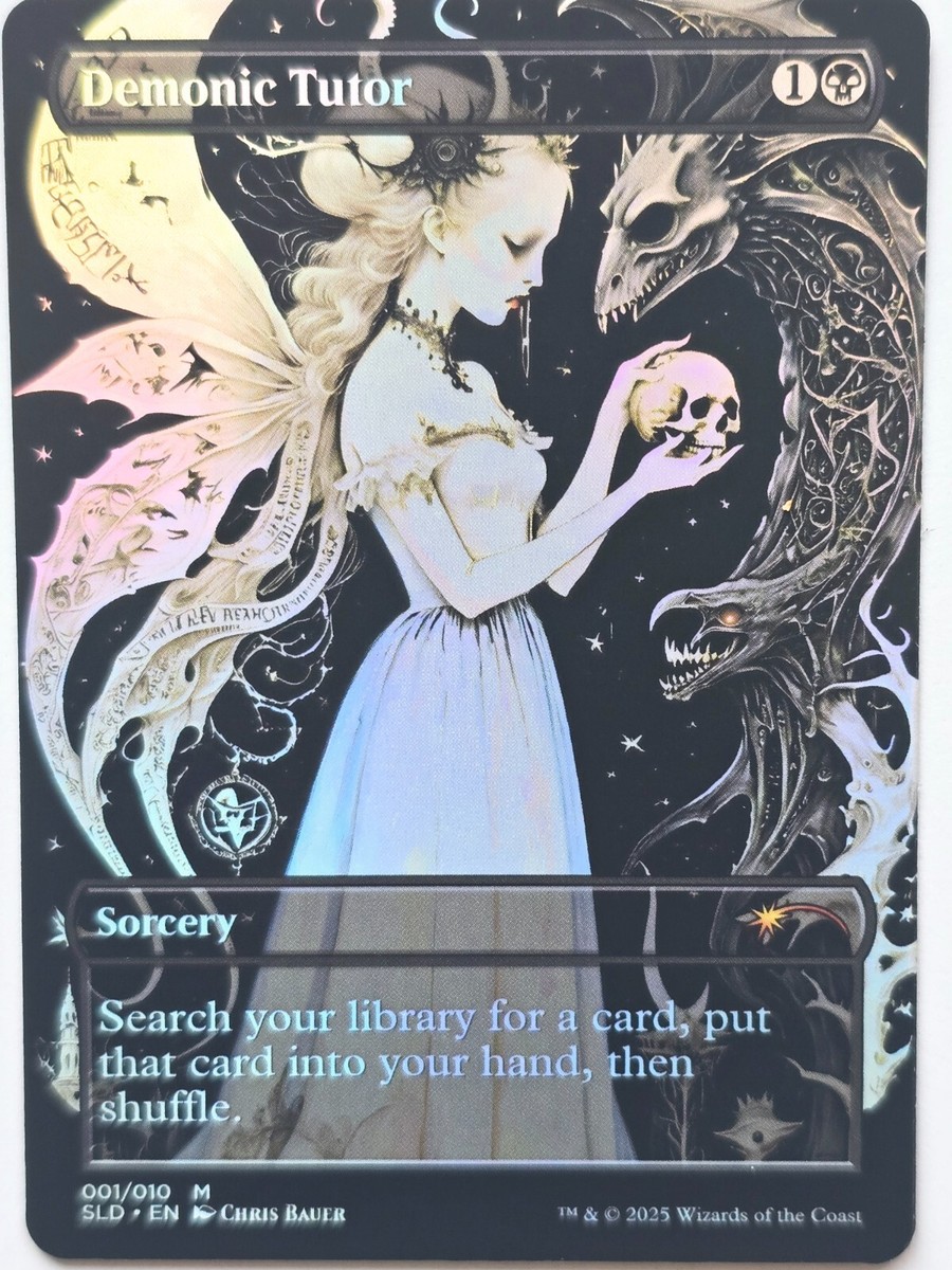 Fantasy Game Card – Altered Art Custom – Demonic Tutor By CB 01