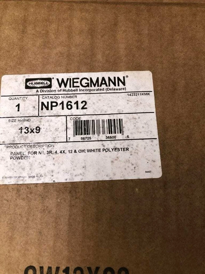 Hubbell Wiegmann NP1612 13" X 9" Backpanel -NIB - Image 3 of 4