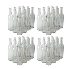 750ml Wine Bottles, Clear Glass W5 Bordeaux, 48-Count Bulk Case