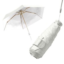 Mini Travel Folding Umbrella With Built-in Telescopic Hidden Handle for Women...