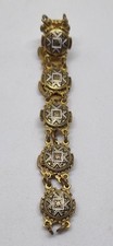 Toledo Vintage Damascene Gold-Tone Link Bracelet 1950s-1960s