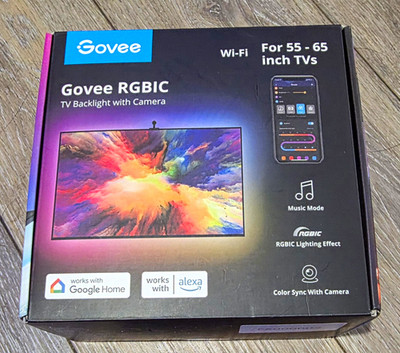 Govee RGBIC TV Backlight w/ Camera Wi-Fi App/Voice Alexa/Google 55-65 in