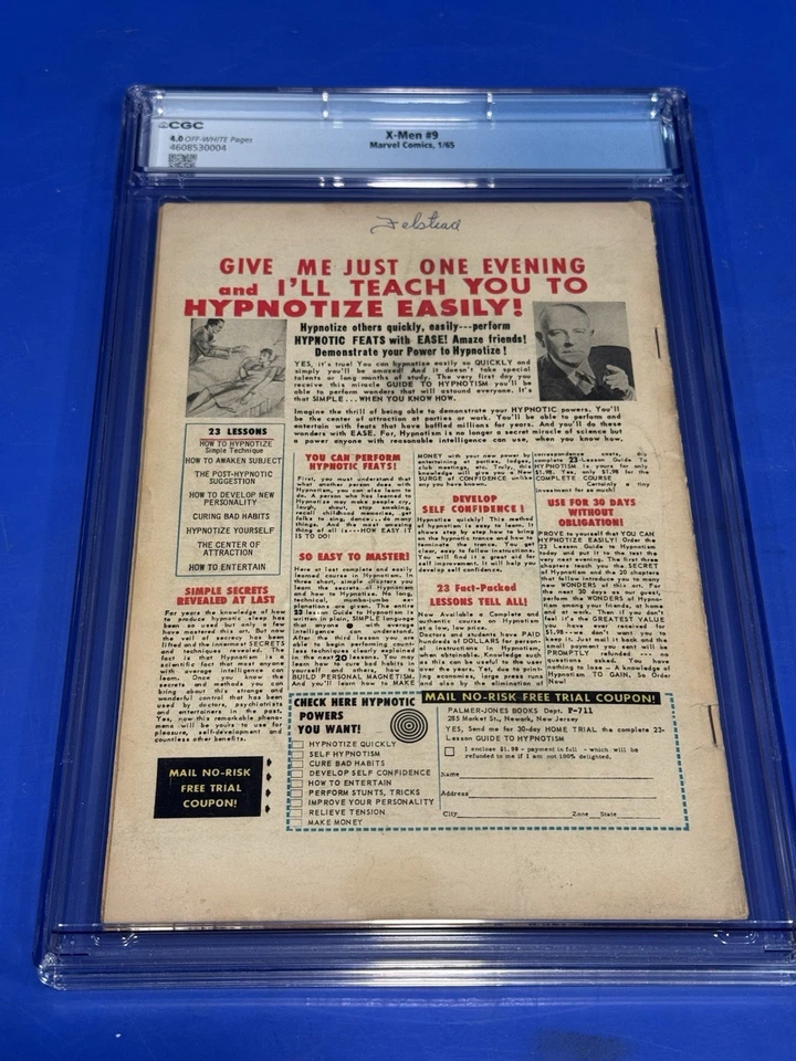 X-Men #9 CGC 4.0 OW 1st Meeting Appearance X-Men & Avengers Marvel Comic 1965 - Image 3 of 3