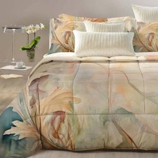 Trapunta matrimoniale SOLIN piumone invernale effetto raso beige