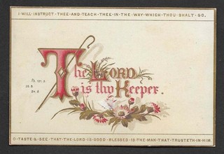 C07 VICTORIAN RELIGIOUS SCRIPTURE PSALMS MOTTO CARD THE LORD IS THY KEEPER
