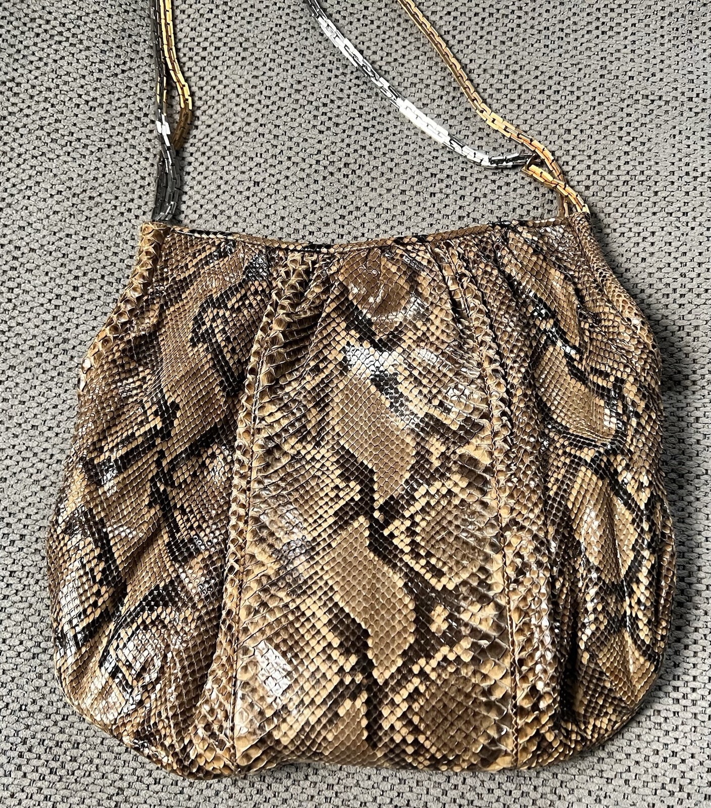Vintage Judith Leiber Python Snake Skin Shoulder … - image 5