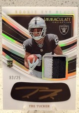 2023 Panini Immaculate - Tre Tucker Rookie Patch Auto /25 - Raiders Gold