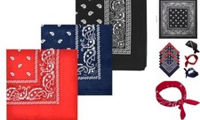 Novelty Paisley Large Bandanas 12 Pack 100 Cotton 22 22in 3 Black/Red/Navy