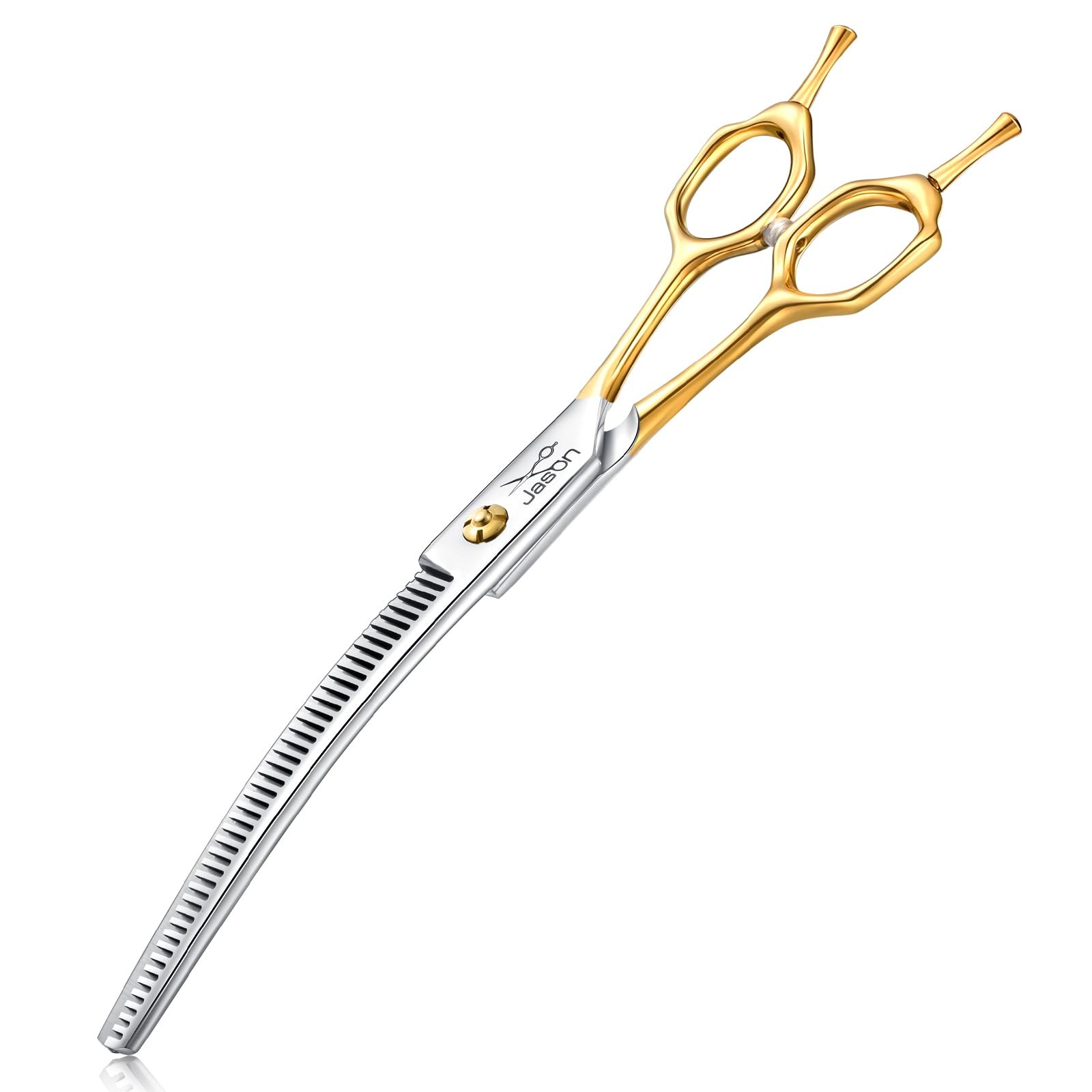 JASON Forbici Cani Curve 7,5 Pollici 43 Denti Acciaio 440C Professionali