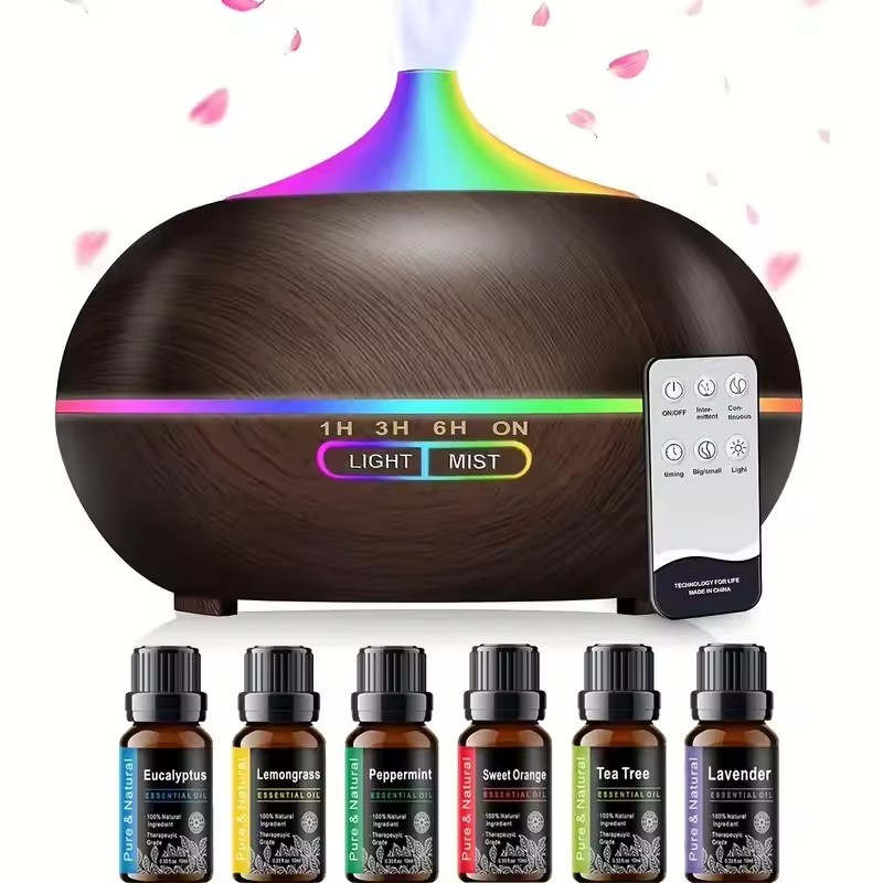 600ml Essential Oil Diffuser Aromatherapy Diffusers for Essential Oils w/7 Color