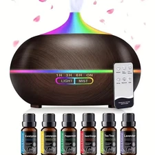 600ml Essential Oil Diffuser Aromatherapy Diffusers for Essential Oils w/7 Color