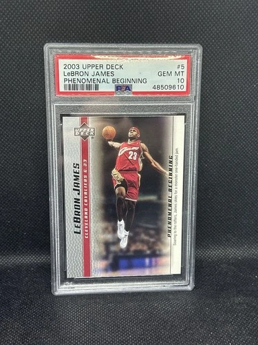 PSA 10 GEM MINT LEBRON JAMES 2003 UPPER DECK PHENOMENAL BEGINNING ROOKIE RC #5