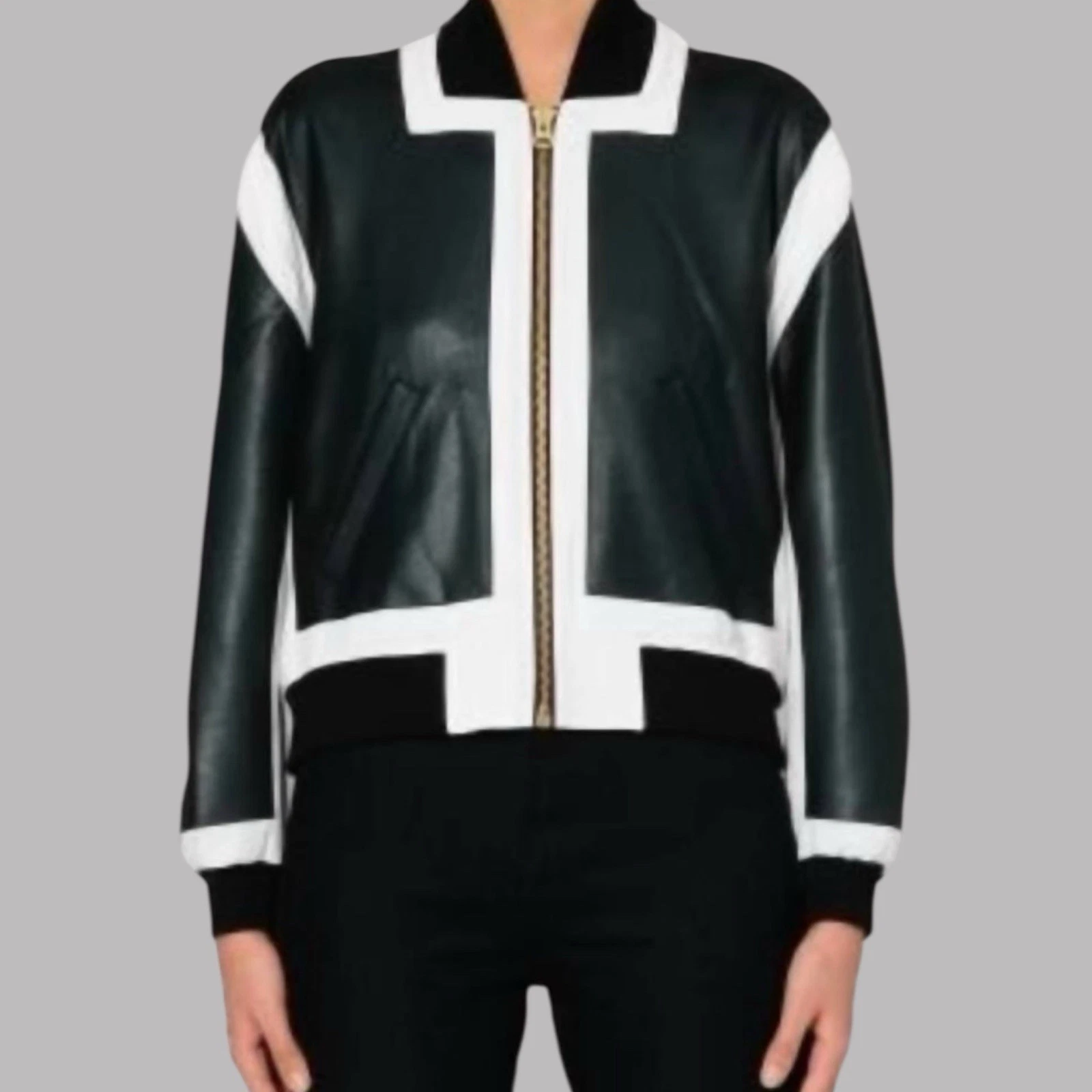 Giacca bomber McQ Alexander McQueen con pannelli nuova con etichetta donna taglia IT 40 US 4 6
