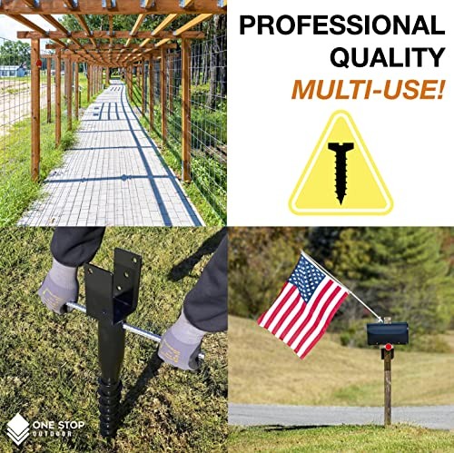 United Premium No Dig Ground Anchor - Black U-Model Screw in Post Stake - BLACK - Picture 4 of 8