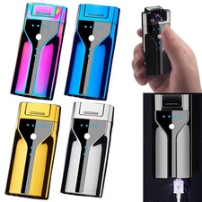 Electric Plasma Rechargeable Flameless Arc Lighter USB Double Touch Sensor 