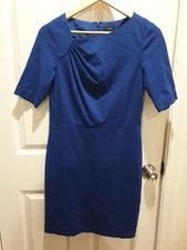 Blue Ann Taylor Dress Rayon/Nylon/Spandex, Size 4 Classic Work Knee Lenght