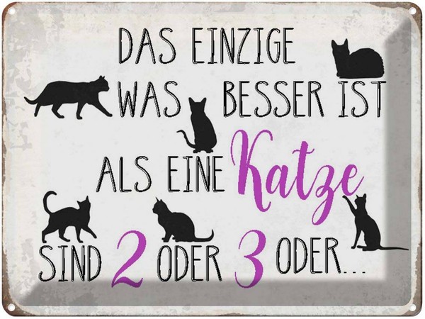 Blechschild 30X40 Cm Einzige Was Besser Ist Als Katze Deko Geschenk Holz Schild-image