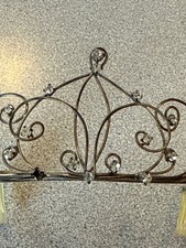 Vintage Tiara Silver Tone Metal Rhinestones 1 1/2" Tall w/ Combs