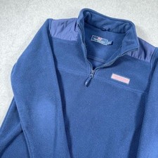 Vineyard Vines Fleece Quarter Zip Youth Large 16 Navy Blue Pullover Kids