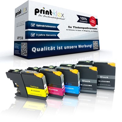5x Kompatible Tintenpatronen für Brother LC-223 XXL Farb Set- Drucker Pro Serie