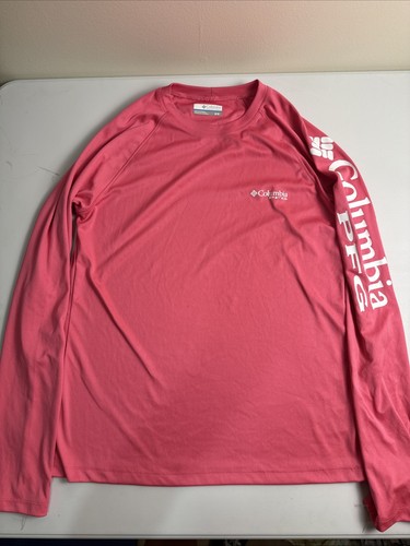 Columbia PFG Tidal Tee II Omni-Shade Pink Long Sleeve Shirt Womens M UPF 50