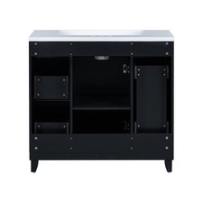 36" Bathroom Vanity Cabinet with Sink Top Combo Set , Black ,Single