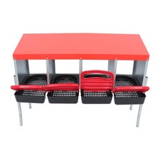 Red Chicken Egg Laying Box With Lid Cover Chicken Nesting Box Coop Metal 4- Hole