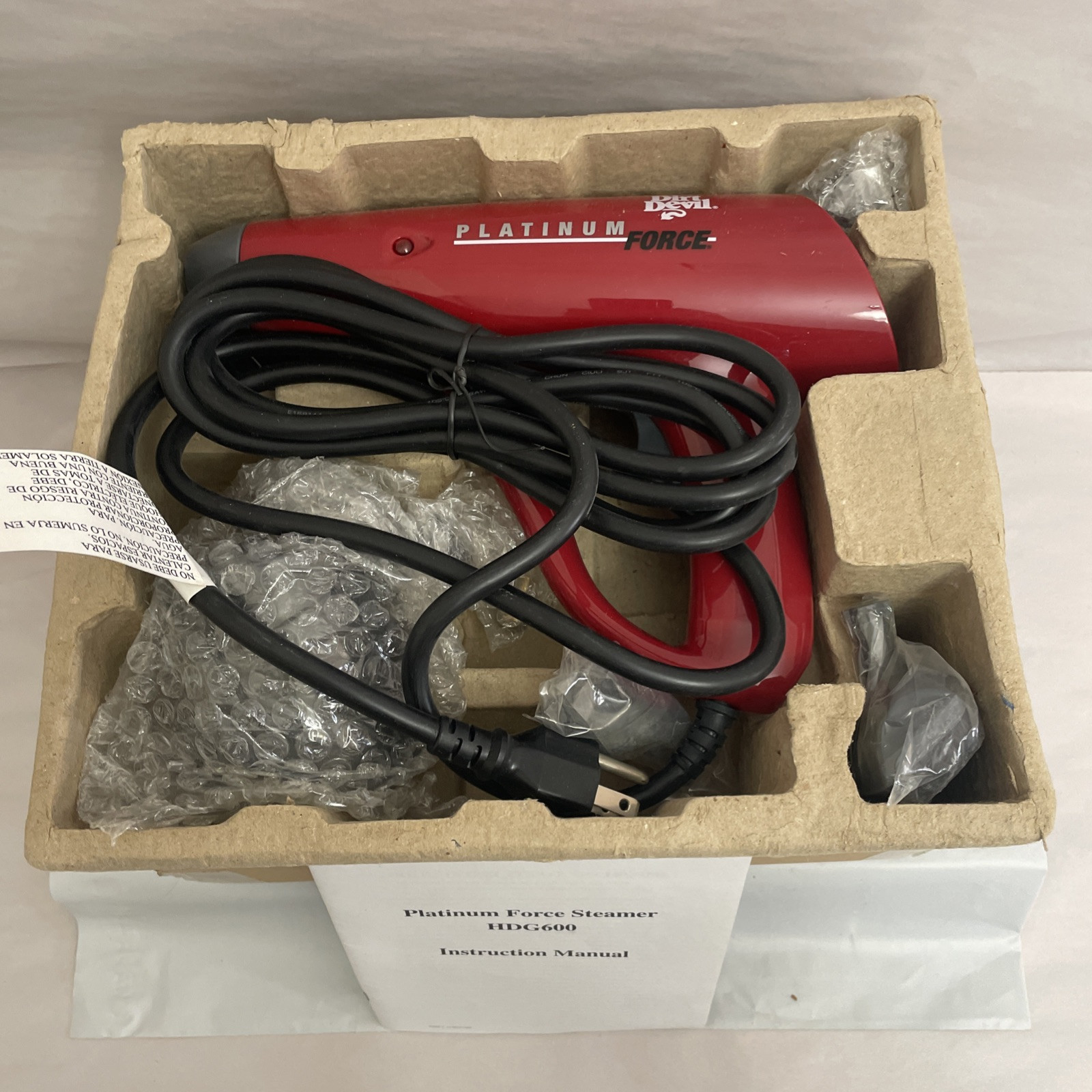 Dirt Devil Platinum Force Red Steamer HDG600 New Open Box