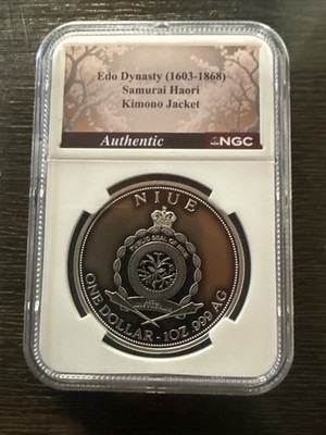 2025 Niue 1 oz Silver Reverse Proof Samurai & Dragon Rose and Gold