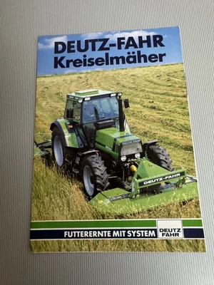 Deutz-Fahr Kreiselmäher KM 3, 8-seitiges Original Schlepper Prospekt Top Zustand - Bild 1 von 2