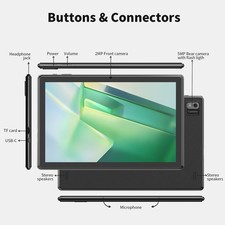 SGIN Tablet 10.1 inch Android 12 with 4GB RAM 64GB ROM Bluetooth Dual Camera 5