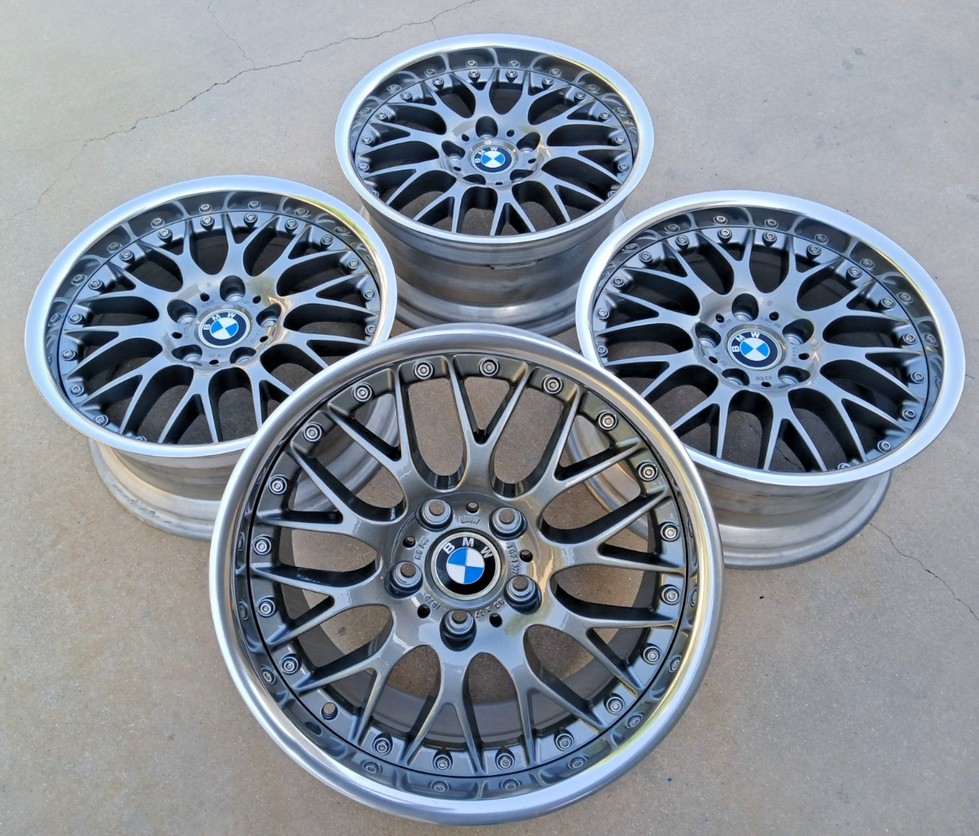 BMW E39 OEM BBS RS740 Style 42 17x8 Restored & Polished Wheels Rims *Graphite*