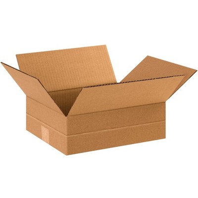 PMD12104 Multi-Depth Corrugated Boxes, 12''L x 10''W x 4''H, Kraft (Pack of 25)