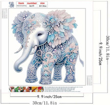 5D Diamond Art Kits for Adults,Diy Elephant Special Shaped Diamond Painting K...
