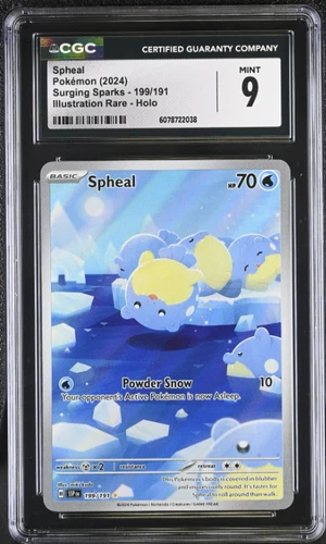 Pokémon Spheal 2024 Surging Sparks #199/191 Illustration Rare Holo CGC 9