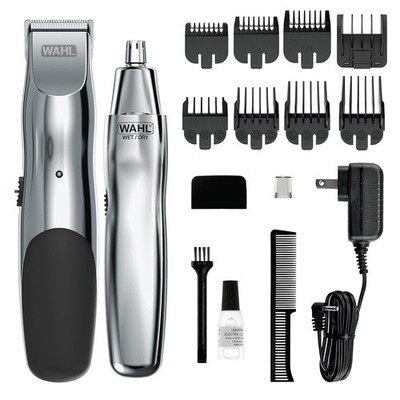 Wahl Groomsman Rechargeable Beard & Nose Trimmer Kit, 7 Guides