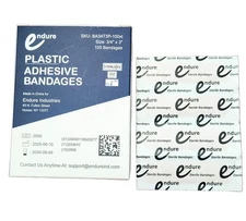 Endure Ind Box of 100 Adhesive Bandages Latex-Free | Skin-Color Elastic Bandage