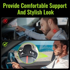 Pair Seat Headrest Black PU Rod Dia 14mm Space 140mm Fit Civic/BMW 3 Serise