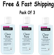  3 Pack Neutrogena Clear Pore Oil Eliminating Astringent, 8 Oz
